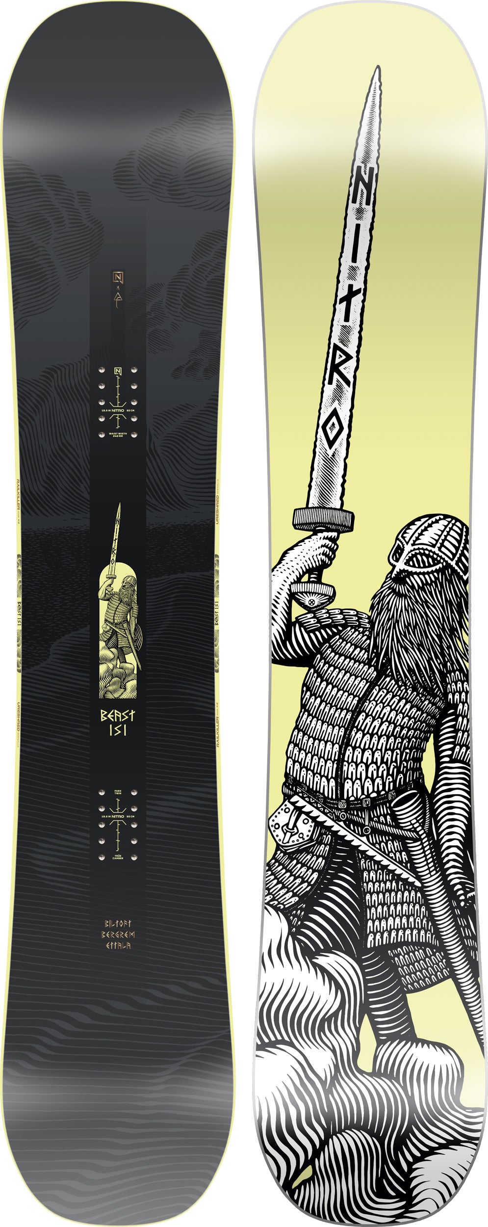 nitro beast snowboard 2026 This successor model features a true twin shape with symmetrical flex and sidecut for balanced performance in both regular and switch riding Nitro - Iron Maiden x